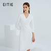EITIE爱特爱春季新款洋气复古V领修身显瘦简约百搭气质连衣裙6307013 商品缩略图0