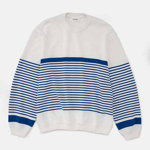 DIGAWEL  Border Sweater 条纹拼色针织卫衣 圆领宽松撞色卫衣 商品图1