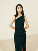 HeyDress黑色吊带连衣裙女夏季垂感斜领设计感小黑裙气质小众裙子 商品缩略图1