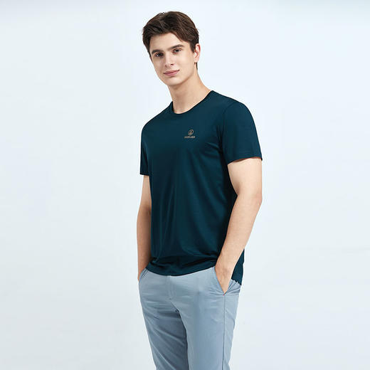 GOOD LUCK/德鲨弹力棉质清爽舒适四色可选圆领短袖T恤BY13528 商品图8