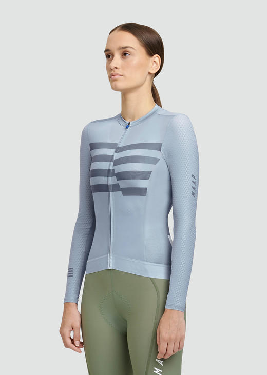 MAAP 女士 Emblem Pro Hex Jersey LS Vapor Blue 长袖骑行服 商品图0