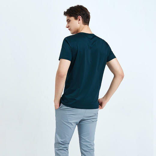 GOOD LUCK/德鲨弹力棉质清爽舒适四色可选圆领短袖T恤BY13528 商品图9