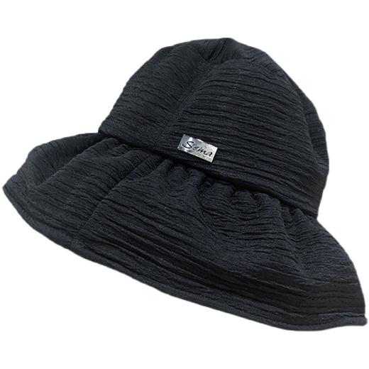 【ins小众渔夫帽！看得见的高品质】日系褶皱条纹渔夫帽女韩版潮百搭秋冬显脸小黑色盆帽 商品图4