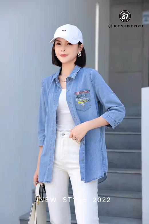 女中袖衬衫27128 商品图0