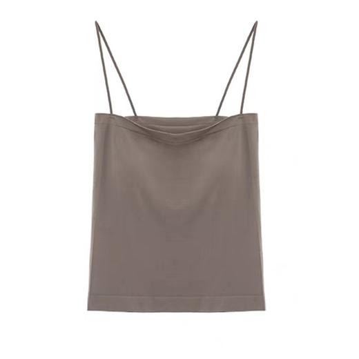 【辣妹必备 百搭美背吊带】纯色吊带背心女带一体胸垫细肩带显瘦打底抹胸上衣外穿潮 商品图4