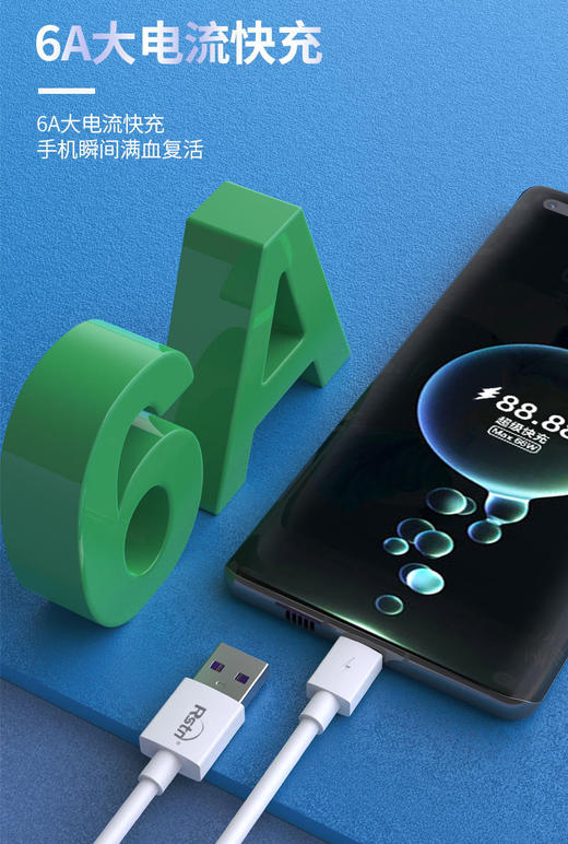 6A快充数据线洛仕顿原装正品闪充快充 商品图1