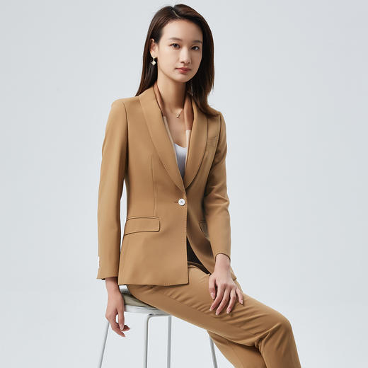 【上衣+裤子】罗蒙女士西服套装时尚青果领气质OL商务西装两件套女 商品图4