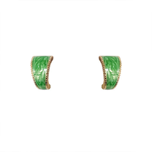 温莎珠宝绿意生机耳环原创设计时尚绿色耳饰女小众设计小清新饰品 商品图0