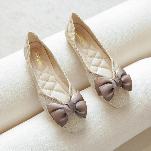 网红单鞋时尚软底仙女方头平底浅口豆豆鞋   ZA-K5 商品图2