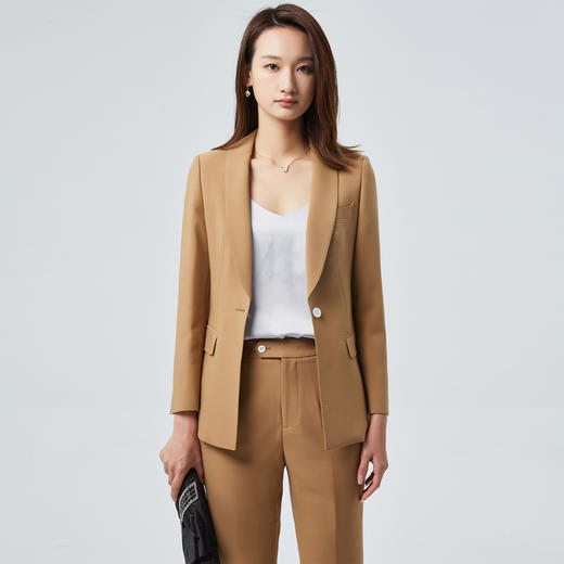 【上衣+裤子】罗蒙女士西服套装时尚青果领气质OL商务西装两件套女 商品图2