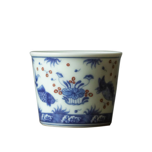 茶香记 鱼藻纹青花主人杯160ml陶瓷茶杯可乐杯国风古典功夫茶具 商品图4