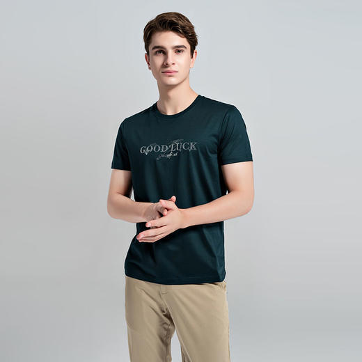GOOD LUCK/德鲨棉质弹力舒适三色可选圆领短袖T恤BY13518 商品图6