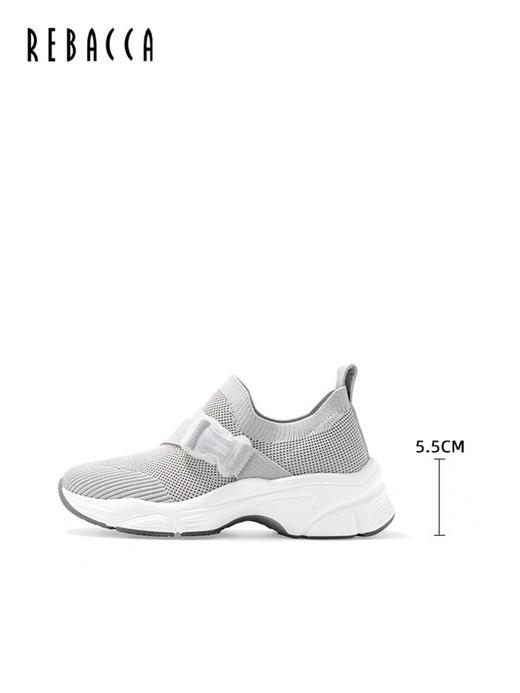 2楼瑞贝卡透气舒适飞织休闲百搭轻便跑步鞋运动鞋女鞋 商品图1