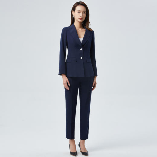 【上衣+裤子】罗蒙女士西服套装简约利落修身显瘦商务通勤西装两件套 商品图2