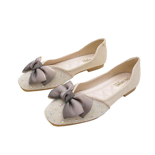 网红单鞋时尚软底仙女方头平底浅口豆豆鞋   ZA-K5 商品图4