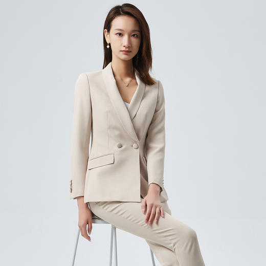 【上衣+裤子】罗蒙女士西装套装时尚气质OL简约垂顺抗皱西服两件套 商品图7