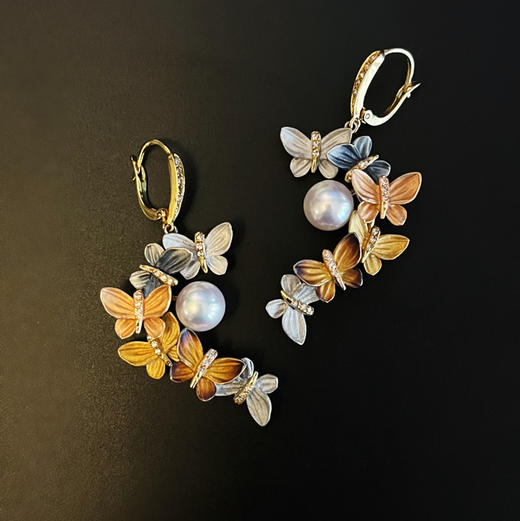 ONLY系列 18K镶钻石和Akoya珍珠 耳坠 商品图2