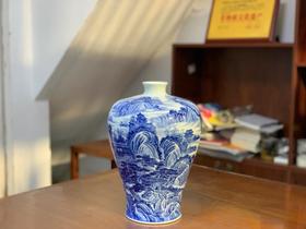 杜芳星：新品山水亭台楼阁梅瓶