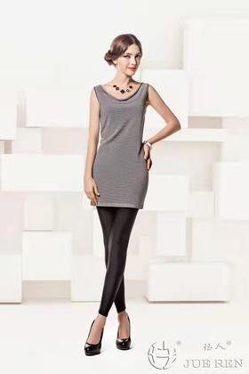 5F  针织桑蚕丝荡领无袖长款