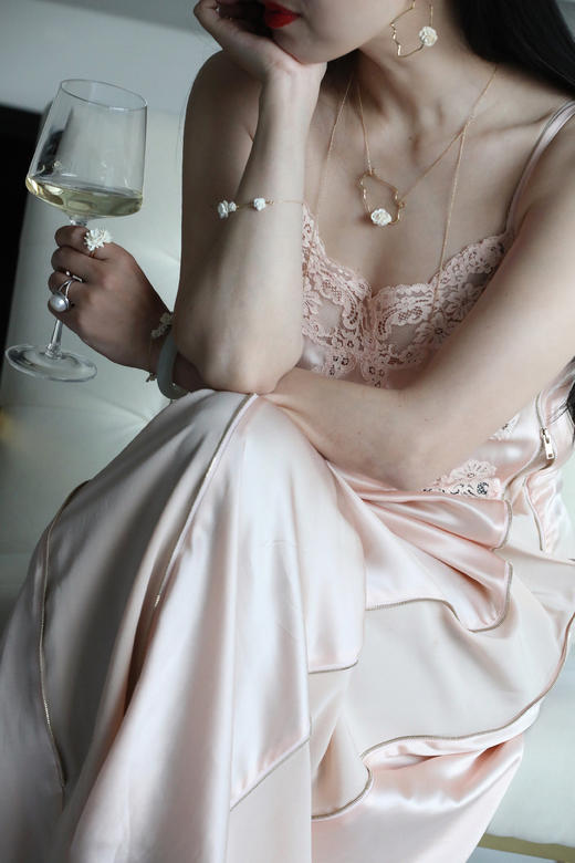 【月出】猛犸牙雕国粹·手工制作·芙蓉18K金手链yc 商品图4