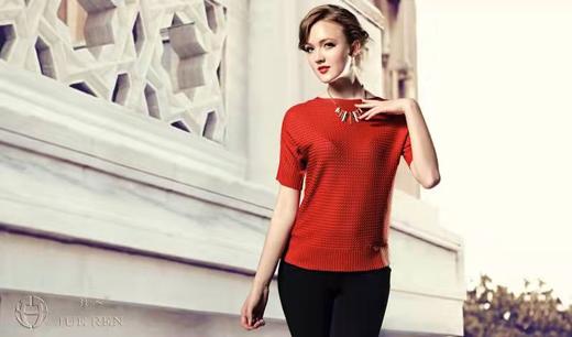 5F  珏人针织桑蚕丝一字领绞花连袖 商品图0