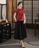 ZAYS-3303夏季中国风时尚改良上衣套装旗袍日常复古蚀骨旗袍 商品缩略图4