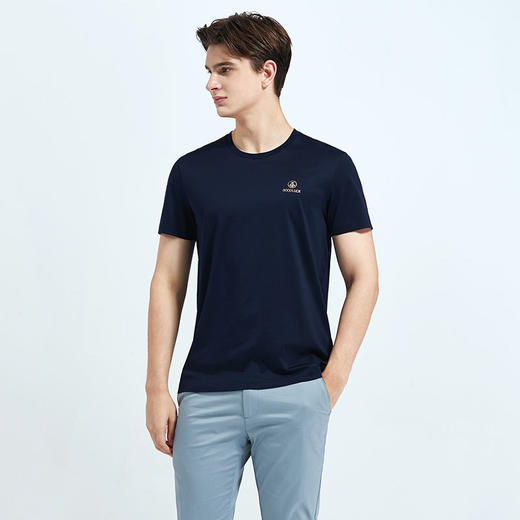 GOOD LUCK/德鲨弹力棉质清爽舒适四色可选圆领短袖T恤BY13528 商品图3