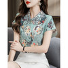 气质短袖雪纺衬衫韩版洋气小衫时尚印花衬衣  AHM-dtyx2062 商品缩略图4