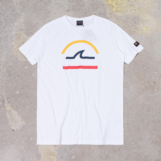 鲨鱼 鱼鳍弧形线条纯棉 圆领短袖T恤 特惠 PSS118 商品图2