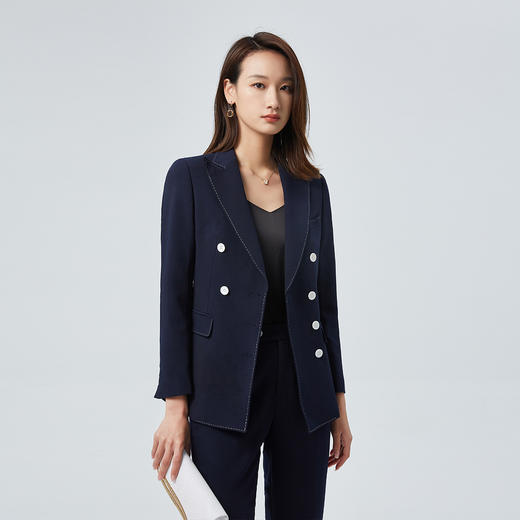 【上衣+裤子】罗蒙女士西服套装时尚气质简约微弹商务通勤西装两件套 商品图1