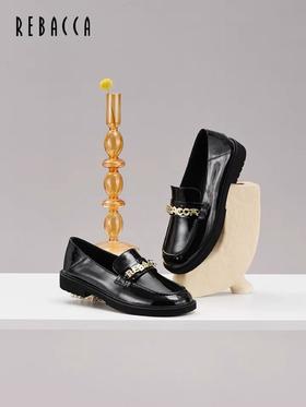 2楼瑞贝卡休闲乐福鞋通勤风时尚圆头百搭平底女鞋