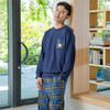 爱帝情侣睡衣休闲套头格纹长袖家居服 商品缩略图3