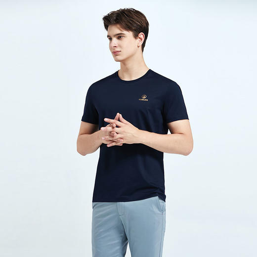 GOOD LUCK/德鲨弹力棉质清爽舒适四色可选圆领短袖T恤BY13528 商品图2