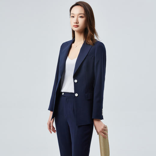 【上衣+裤子】罗蒙女士西服套装简约利落修身显瘦商务通勤西装两件套 商品图6