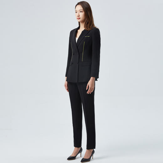 【上衣+裤子】罗蒙西装套装女士设计感西装气质商务通勤小脚裤两件套 商品图6