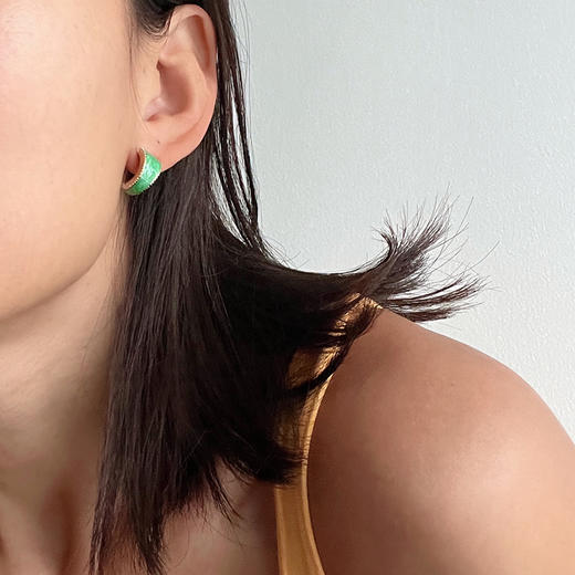 温莎珠宝绿意生机耳环原创设计时尚绿色耳饰女小众设计小清新饰品 商品图1