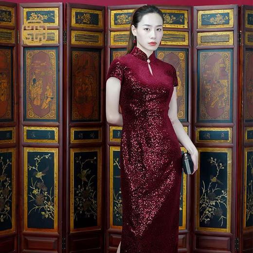 3F FENGXI凤禧 凤禧丝绒旗袍 商品图0