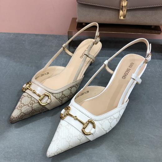 IUIU SECOND夏季时尚马衔扣细跟尖头空凉凉鞋 商品图3