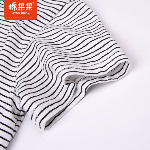 棉果果夏季男童纯棉条纹短袖T恤M212140222269 商品图4