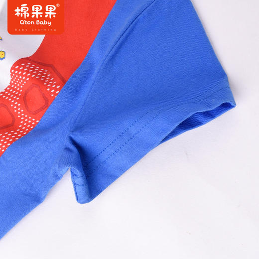 棉果果夏季男童纯棉运动短袖拼色T恤M212140222270 商品图7