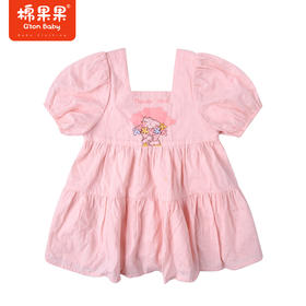 棉果果夏季女童纯棉泡泡短袖连衣裙M222701222285