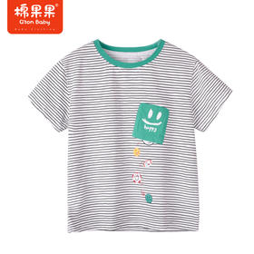 棉果果夏季男童纯棉条纹短袖T恤M212140222269