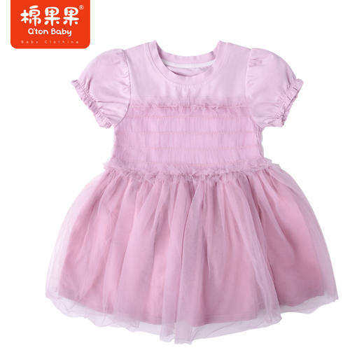 棉果果夏季女童纯棉纱纱短袖连衣裙M222701422305 商品图1