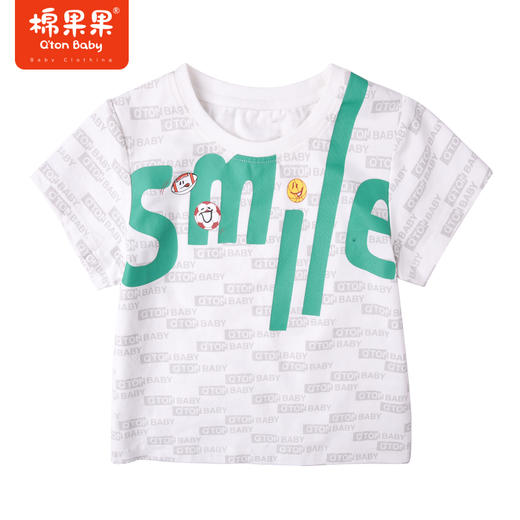 棉果果夏季男童字母纯棉满印短袖T恤M212140222271 商品图1