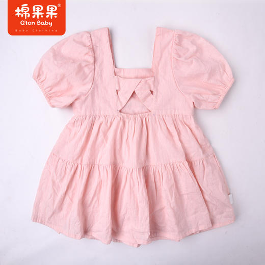 棉果果夏季女童纯棉泡泡短袖连衣裙M222701222285 商品图6