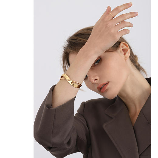 Oflye潮流饰品 金属复古手链女ins小众设计气质简约欧美时尚冷淡风手饰 商品图2