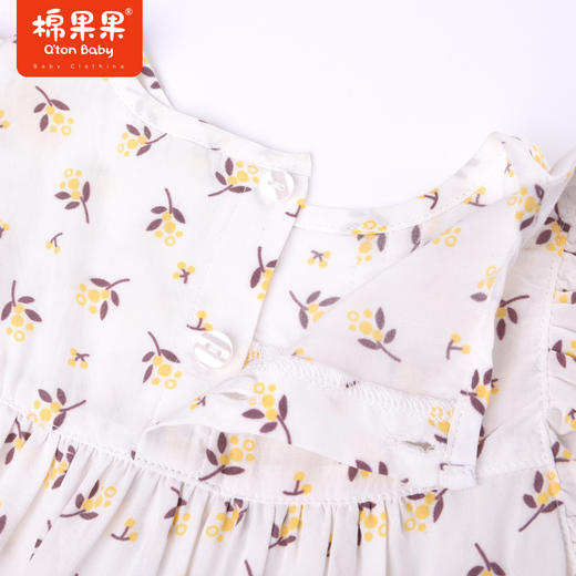 棉果果夏季女童娃娃衫飞袖T恤满印小碎花甜美可爱上衣M222140322295 商品图3