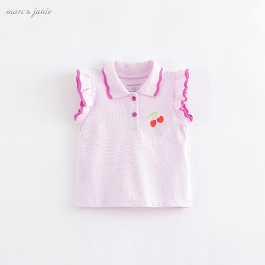 【科技凉感面料】马克珍妮夏装新款 女童撞色T恤POLO衫220936 商品图2