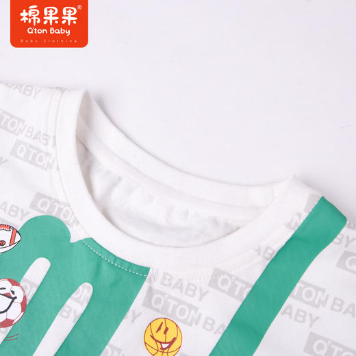 棉果果夏季男童字母纯棉满印短袖T恤M212140222271 商品图6