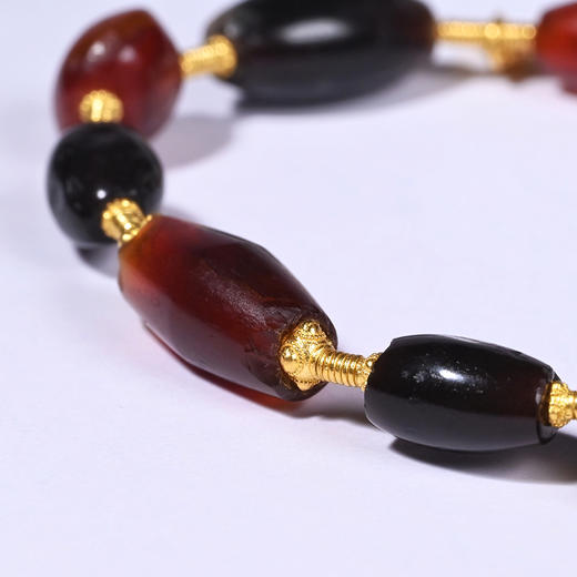 西亚高古红黑玛瑙+青金石手串 商品图8